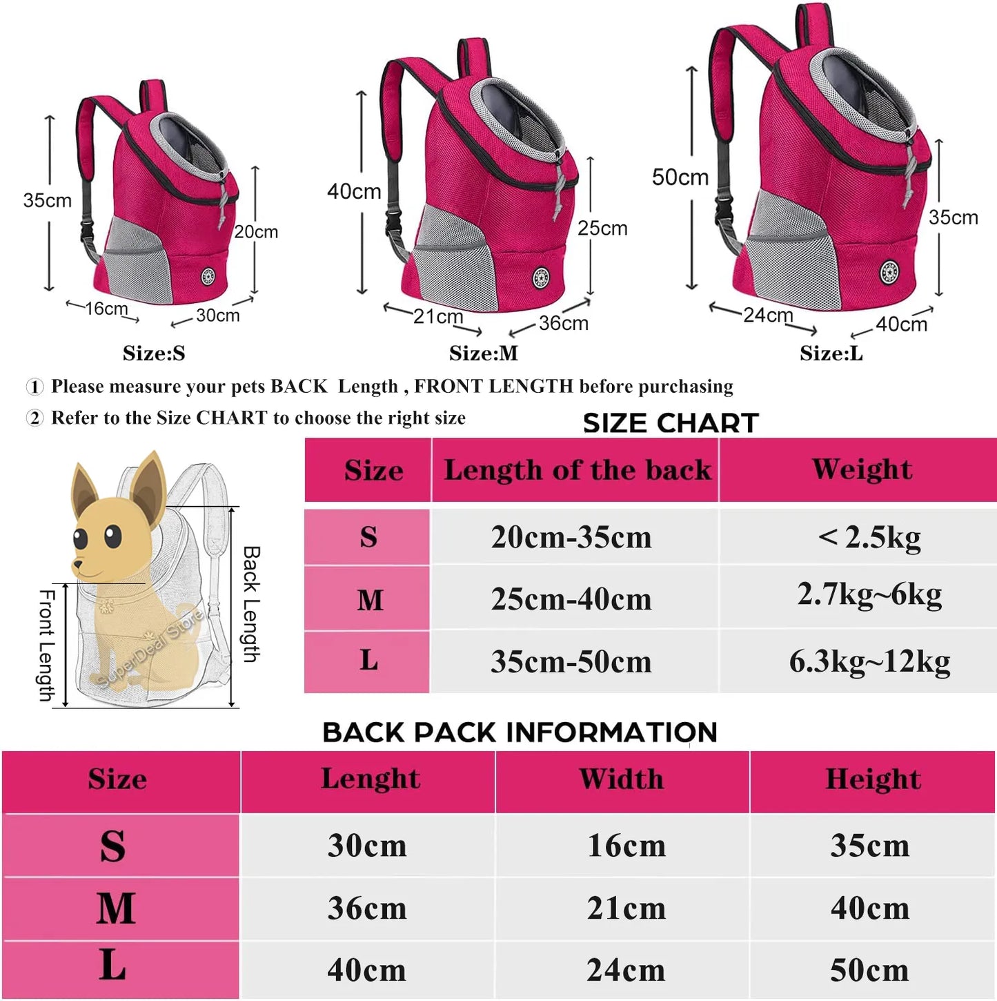 Pet Dog Carrier Bag Carrier For Dogs Backpack Out Double Shoulder