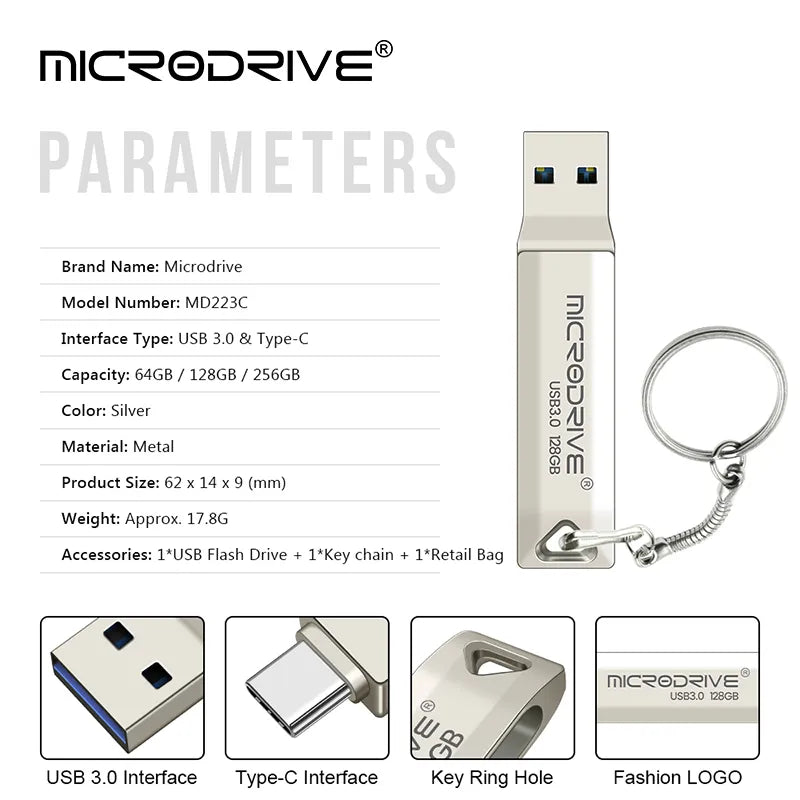 2 in 1 OTG USB 3.0 & usb-C Flash Pen Drive Memory Stick Usb3.0 flash