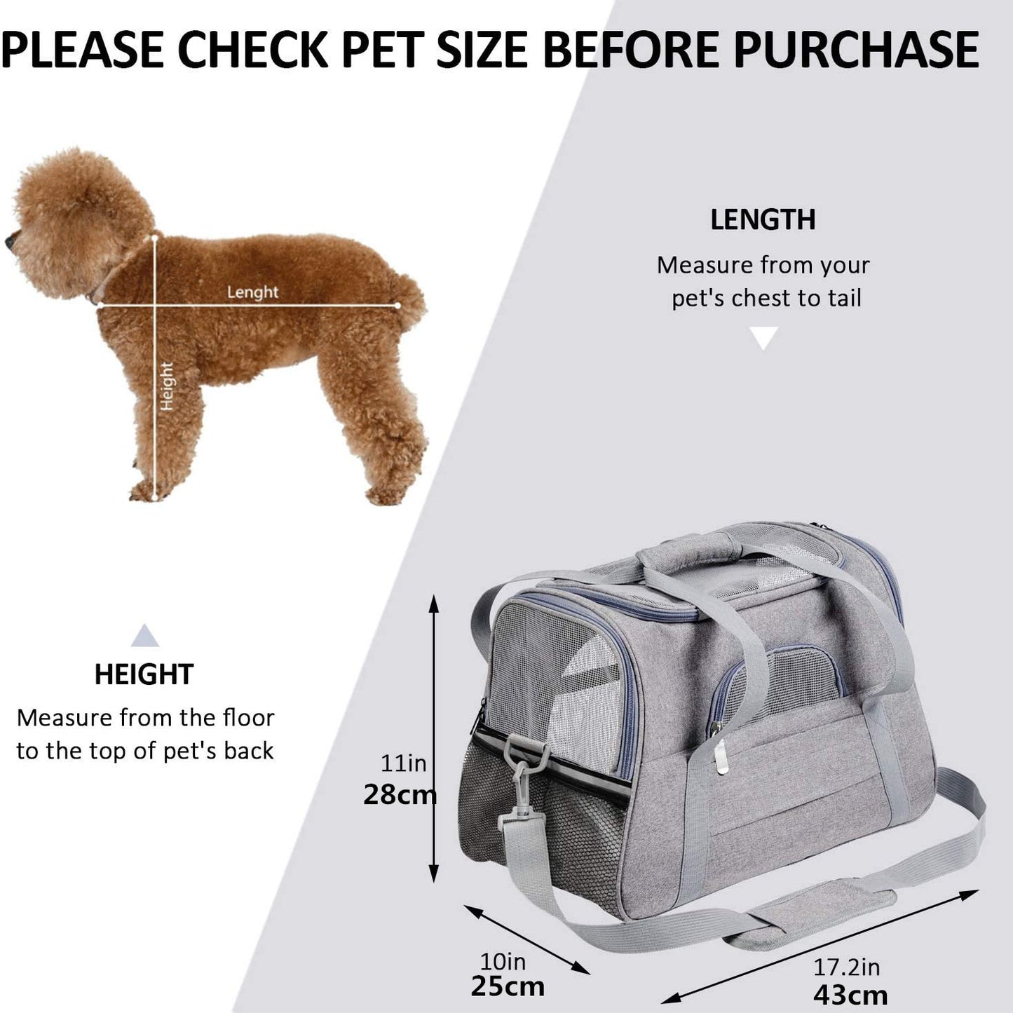 Soft Pet Carriers Portable Breathable Foldable Bag Cat Dog Carrier